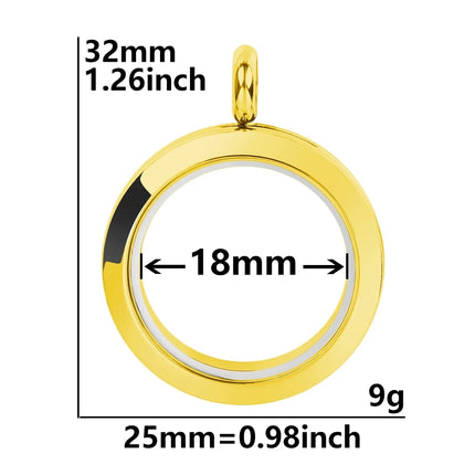 1Pc Stainless Steel Openable Glass Coin Bezel Cremation Urn Locket Pendant Round Reliquary Picture Medaillon кулон Jewelry