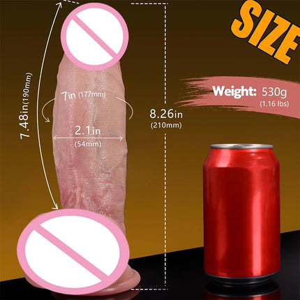 7 Inch Girth Huge Thick Dildo Dual Density Silicone Dildos with Strong Suction Cup G-spot Realistic Dildo Anal Sex Toys for Men