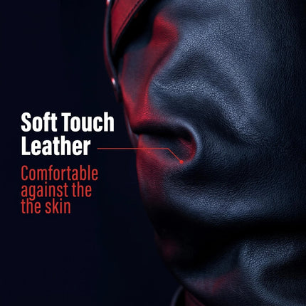 PU Leather BDSM Bondage Hood Sensory Deprivation Mask With Blindfold Removable Dildo Gag Lockable Head Harness Sex Toys  Couples