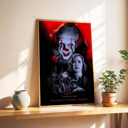 Movie I-It P-Pennywise Poster High Quality Print Waterproof Wall Art Sticker For Bar Living Room Decor Gift