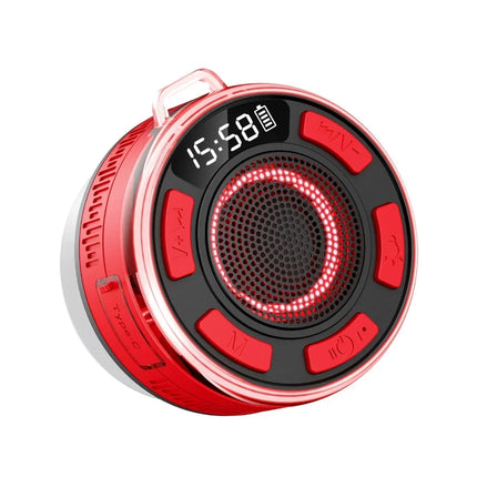 New Wireless Speaker IPX7 Waterproof Colorful LED Light Strong Bass Shower Speaker Waterproof 360° Sound RGB Lights FM Radio Fun