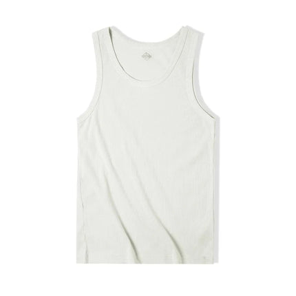Maden Casual Men's Sleeveless Tank Tops Heavyweight Solid Color Ribbed Vest for Summer Slim Fit Sports Fitness Training T-shirt
