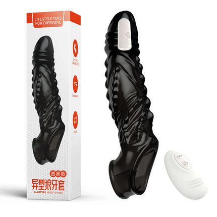 Penis Sleeve Extensions Men's Condoms Enlargement Delay Vibrators Crystal Penis Cock Ring Vibrating Penis Cover Sex Toys For Men