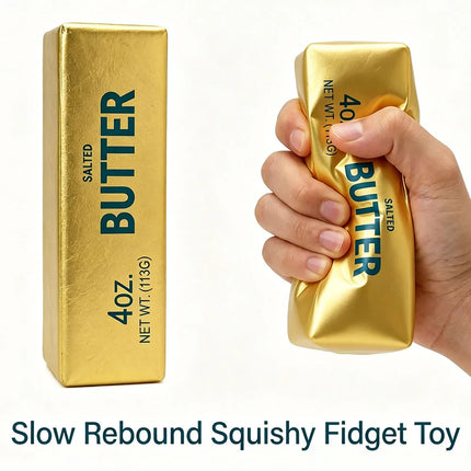 2026 Viral 13.5cm Golden Butter Squishy Fake Food Slow Rising Soft Squeeze Portable Desk Accessory Creative Gadget Novelty Gift