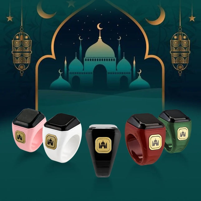 Smart Zikr Ring Praise Tasbih Tally Electronic Digital Counter for Muslims Prayer Time Vibration Reminder Waterproof