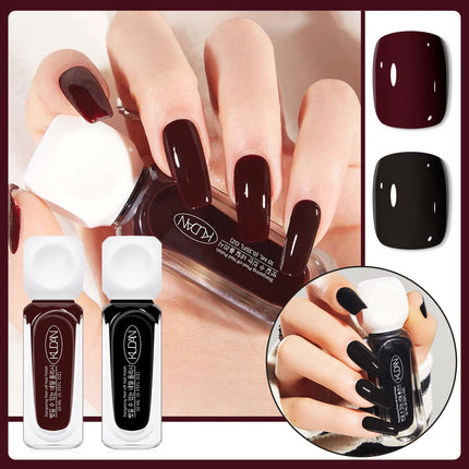 2pcs/set 10ml Water-Based Peel-Off Nail Polish Kit Red Pink Long Lasting Quick Drying No Lamp Needed Nail Art Nail Supplies