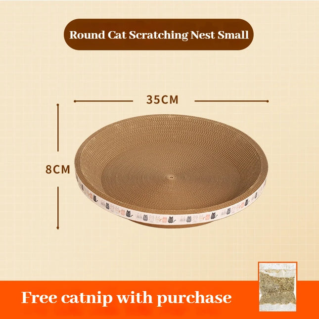 Corrugated Cat Scratching Post with Catnip, Wear-resistant and Scratch-resistant Cat Bed Scratcher, Sofa Protector for Cats Furniture