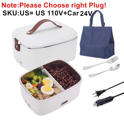 JFBONIN Stainless Steel Insulated Electric Lunch Box Portable Steaming Cooking Rice Artifact for Students Household