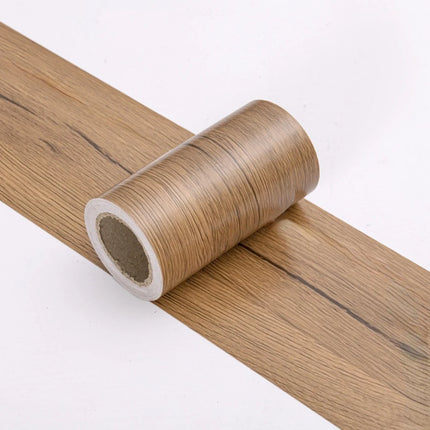 1pc 5mX20cm Thickened Imitation Wood Grain Skirting Wall Stickers, Self-adhesive Living Room Bedroom Wall Corner Decoration ﻿