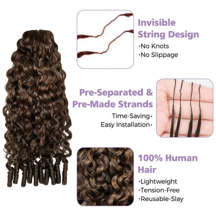 Chocolate Brown Burmese Curly Miracle Knots Crochet Human Hair For Braiding 100% Raw Human Hair Feathered Crochet Human Hair
