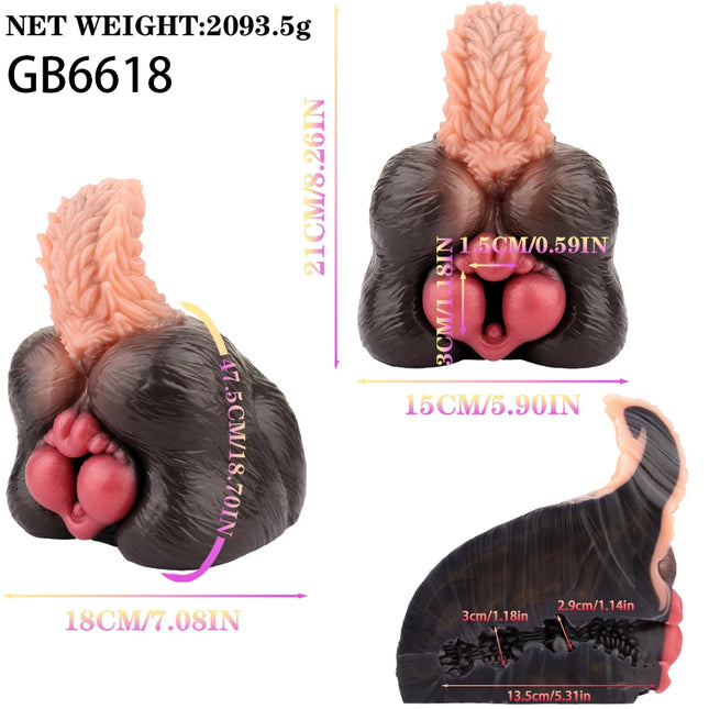 GEEBA Realistic Buttock Inverted Mold Silicone Fantasy Male Masturbator Medical-Grade Pocket Penis Stroker Onahole Adult Sex Toy