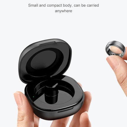 R06 Smart Ring With Charing Case,Heart Rate and Blood Oxygen Monitor, IP68 & 5ATM Waterproof, Multi-sport Mode For Men Women
