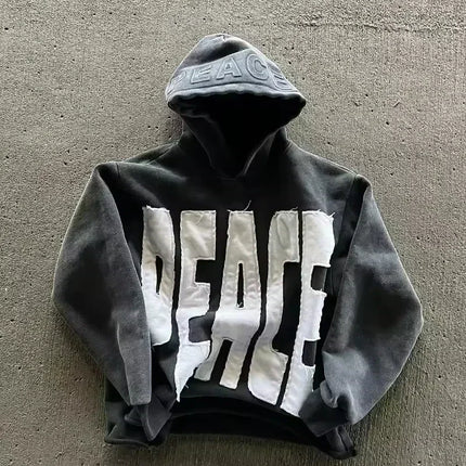 American Y2K New Hip Hop Trend Zipper Hoodie Women Street Casual Loose Joker Vintage Sweatshirt Unisex Fleece Padded Warm Hoodie