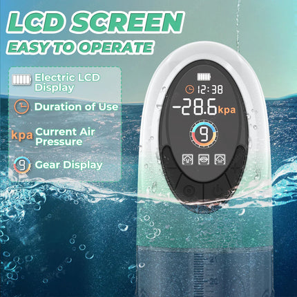 Penis Pump Male Sex Toys Electric Vacuum IPX7 Waterproof LCD Display 4 Pressure Levels 9 Suction Training Penis Extender Bigger