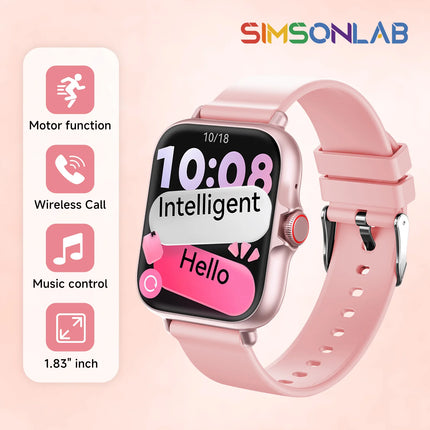 New Kids Study Partner Smart Watch 1.83'' HD Multi-Language Bluetooth Call Music Player Mini Games Calculator Perfect Gift 2026
