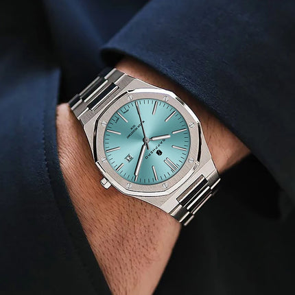 SAPPHERO Fashion Men's Watches Stainless Steel Business Watches Men's Waterproof Date Display Watches for Men