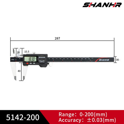 SHANHR 150mm Electronic Digital Caliper Measuring Tool, Digital Caliper Stainless Steel Construction with Large LCD Screen