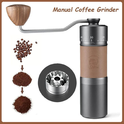 Upgrade Manual Coffee Grinder CNC Professional Stainless Steel Adjustable Manual Burr Coffee Bean Grinding 30g Capacity