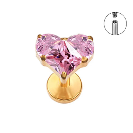 PUTITUP Official F136 High-Quality Titanium Alloy Zirconia Stud Earring Set Fashion Ear Cartilage Lip Stud Body Piercing Jewelry