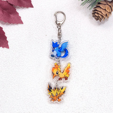 Pokémon Pikachu Bulbasaur Gengar Squirtle Car Keychain Accessories Acrylic Charms Pendant For Bag Key Holder Backpack Decoration