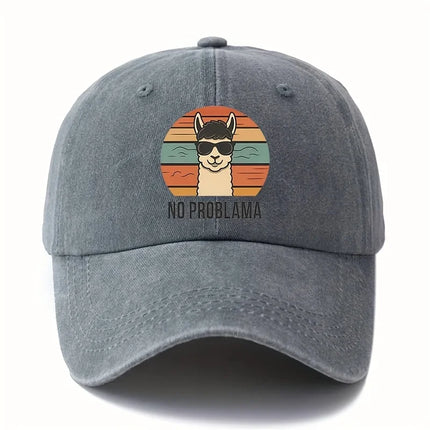 Male and female cartoon alpaca baseball cap with curved brim suitable for outdoor activities such as camping and travel