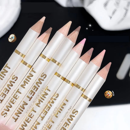 2-in-1 Apricot Pink Matte Under Eye Pencil Aegyo Sal Matte White Highlighter Lying Silkworm Pen Eye Makeup Easy To Use Eyeshadow