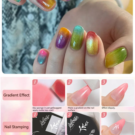 UR SUGAR 4 in 1 16 Colors Pat Painting Gel For Gradient  Stamping Drawing Pattern UV/LED  Gradient Patting Gel Palette