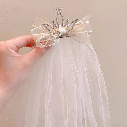 Princess Crown Hairpin Children's Cute Korean Hair Accessories Girl Diamond Hair Clips Photo Headdress For Kids