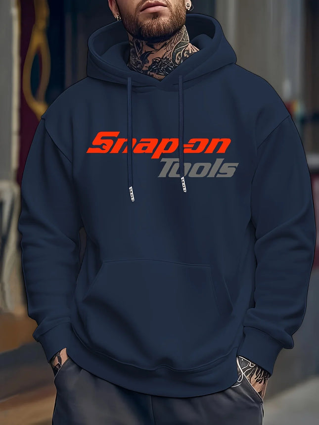 Men's casual hoodie with eye-catching pattern "SNAP ON TOOLS"  regular style  hoodie