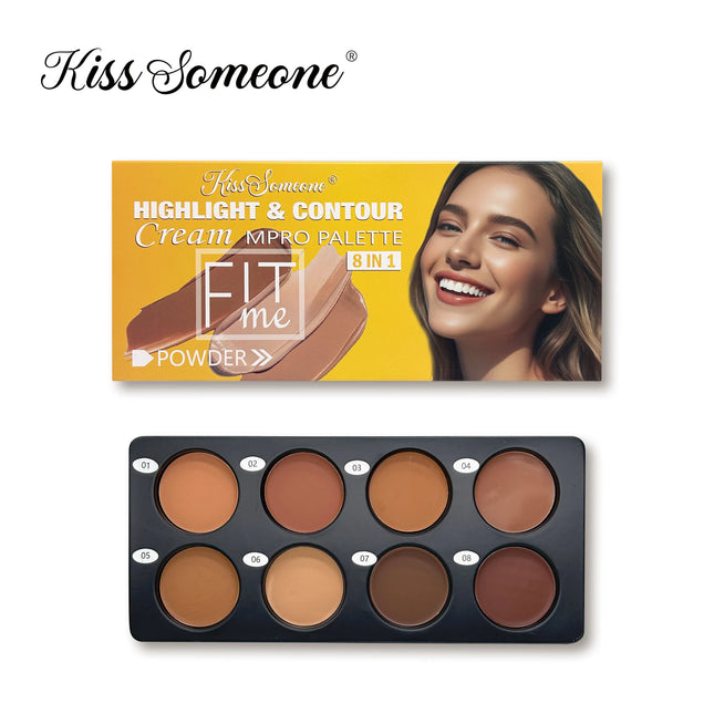 8 Color Cream Contour Palette Makeup, Long Lasting Full Coverage Concealer for Black Women, Contouring Foundation