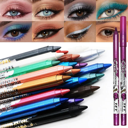 Pearlescent Matte Long-lasting Eye Liner Pencil Waterproof High Pigment Smooth Eyeliner Gel Pencil Women Eye Makeup Cosmetic