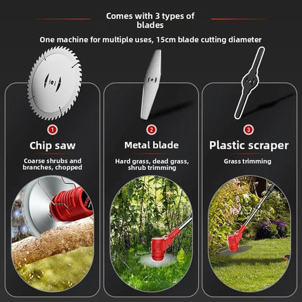 Adjustable Electric Lawn Mower Cordless High Power Wireless Outdoor Home Brush Cutter Brushed Not Included Portable Weeding Tool