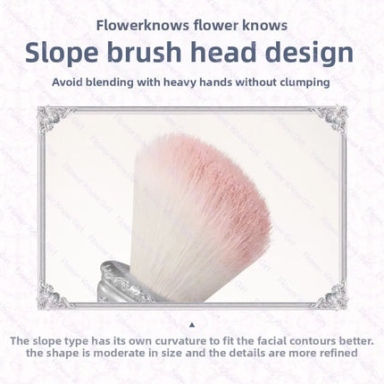 Flower Knows Shell Pearl  Series Blush Brush Wool Loose Powder Highlighter Brushes
