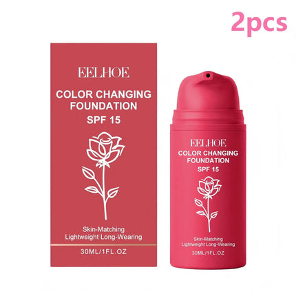 EELHOE Color Changing Foundation Mature Skin Brightening Spf 15 Hydrating High Coverage Base Makeup Concealer Liquid Foundation