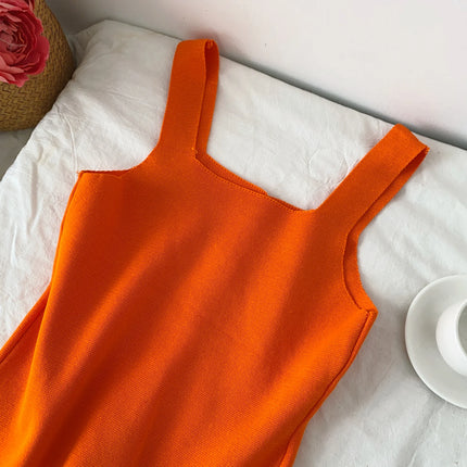Women's Knitted Slim Fit Vest Summer 2025 Svel Top Single Button Design Versatile Inner and Outer Wear Commute Sle