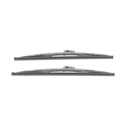 Front Wiper Blades 12in/30.48cm Front Windshield Wiper Blades Stainless Steel Polished Silver Universal for Car Wiper Blade Set