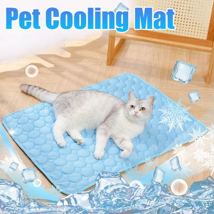 Summer Cooling Cat Mat Pad Mat for Dogs Cat Ice Silk Blanket Sofa Breathable Pet Dog Bed Summer Washable for Small Large Dog Cat