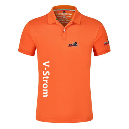 2024 Motorcycle Vstrom 650 V Strom Men's New Autumn Casual Polo Shirt Comfortable T-shirt High Quality Breathable Short Sleeve Top