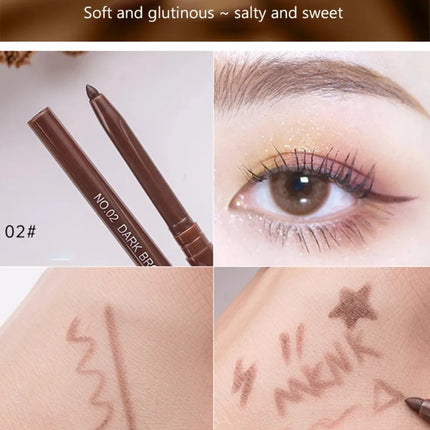 6 Colors Eyeliner Pencil Waterproof Long-lasting Red Black Brown Eyeliner Easy Wearing Quick Dry Smooth Eye Liner Gel Eye Makeup