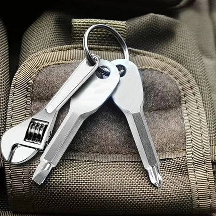 Keychain-Mounted Mini Repair Kit: 3-Piece Screwdrivers + Wrench for On-the-Go Bike & Motorcycle Fixes
