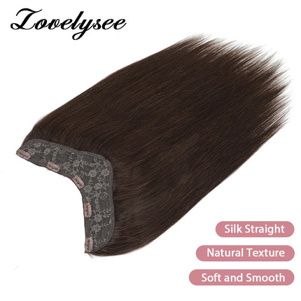 Straight V-shaped Clip in Human Hair Extensions 100% Remy Human Hair Brazilian Dark Brown Soft Hair for Women 100G 120G 140G