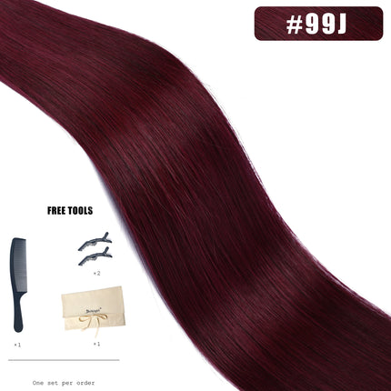 Genius Weft Human Hair Extensions 100G Double Drawn Blonde Bundles Invisible Straight Virgin Hair Weft Full End Top Quality