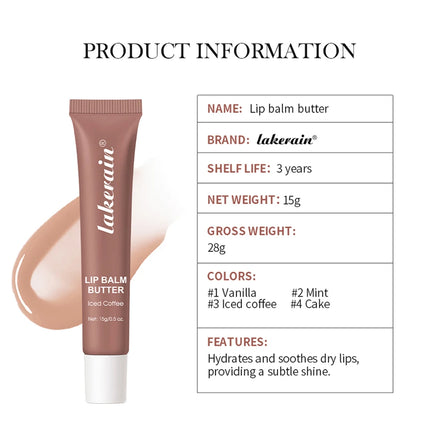 Butter Lip Balm Moisturizing Lip Gloss Oil Long Lasting Nourishes Smoothing Deep Hydration Daily Care Butter Lip Balm Makeup