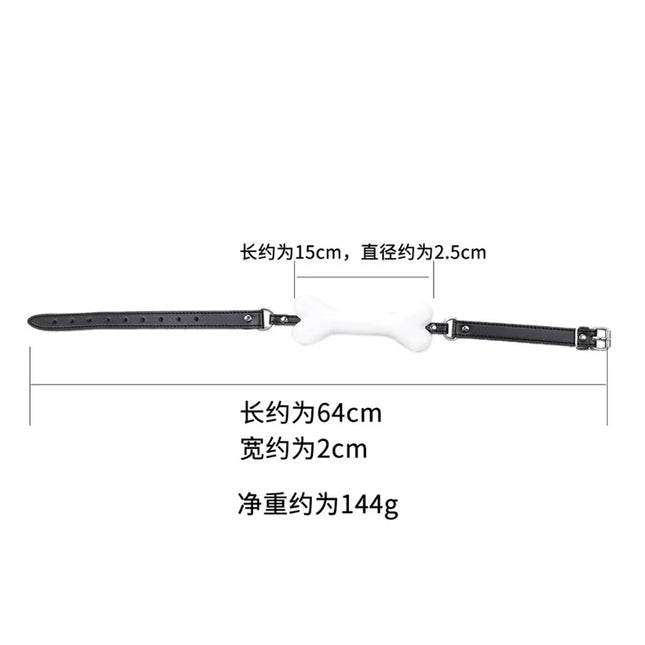 White Harness Mouth Silicone Dog Bone Ball Gag Open Mouth Gag BDSM Bondage Sextoy Gag Sex Products SM Sex Toys for Women