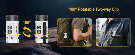 BORUiT U10 880LM EDC LED Flashlight Work Light 14500/AA Battery Torch with Magnet Clip Waterproof Camping Pocket Lantern