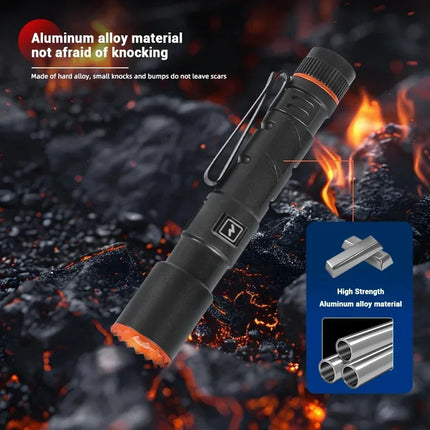 Mini Portable LED Flashlight Built-in Battery Torch With Pen Clip Tail Magnet USB Rechargeable Outdoor Camping Fishing Lantern
