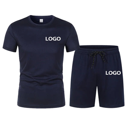 Custom Print DIY Men's Summer T-Shirt Casual Mesh Set Sports Jogging Duo Set Breathable Fast Drying Gym Shirt Football Shirt