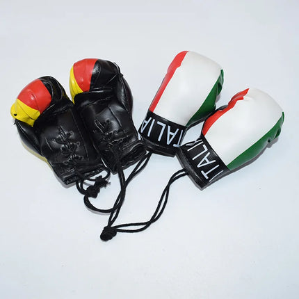 Simulation Boxing Glove Pendant Keychain Boxing Gym Match Flag Glove 10CM Bag Car Rearview Mirror Pendant Boxing Fan Gift