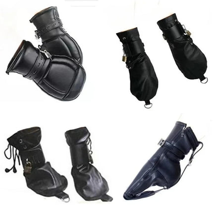 Handcuffs Mittens Boot Booties Leather Gloves Dog Paw Padded Fist Mitts Socks BDSM Bondage Sex Toys Gloves Puppy Play Fetish