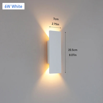 Outdoor LED Wall Lamp IP65 Waterproof Aluminum Up Down Light 18W 110V/220V Black White for Courtyard Porch Exterior Lighting